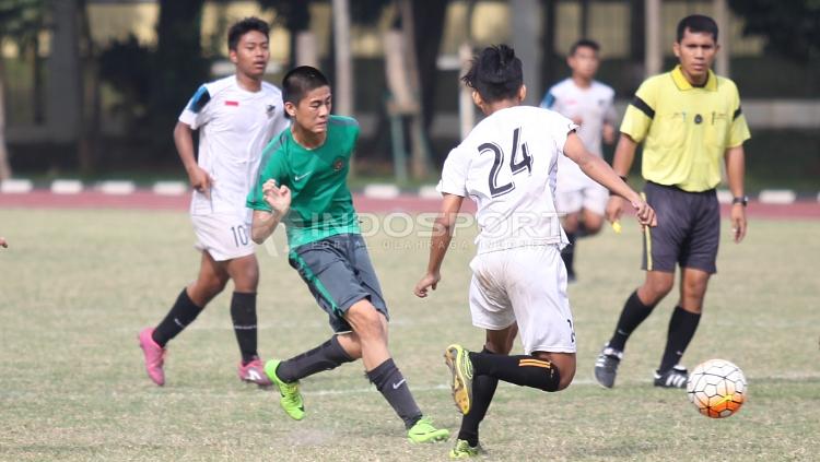 Uji coba Timnas U-16 vs Patriot Candrabhaga Bekasi. Copyright: Herry Ibrahim/INDOSPORT