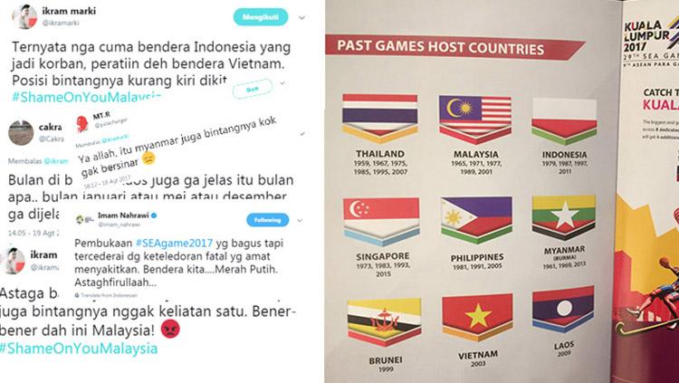 Aksi Komentar Netizen terbalinya bendera Indonesia. Copyright: INDOSPORT