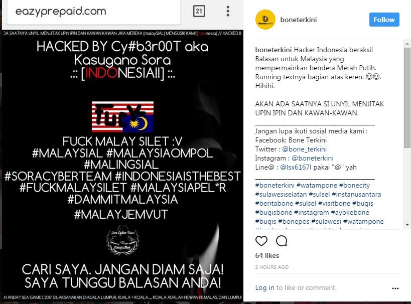 Website Malaysia diretas hackers dari Indonesia. Copyright: internet