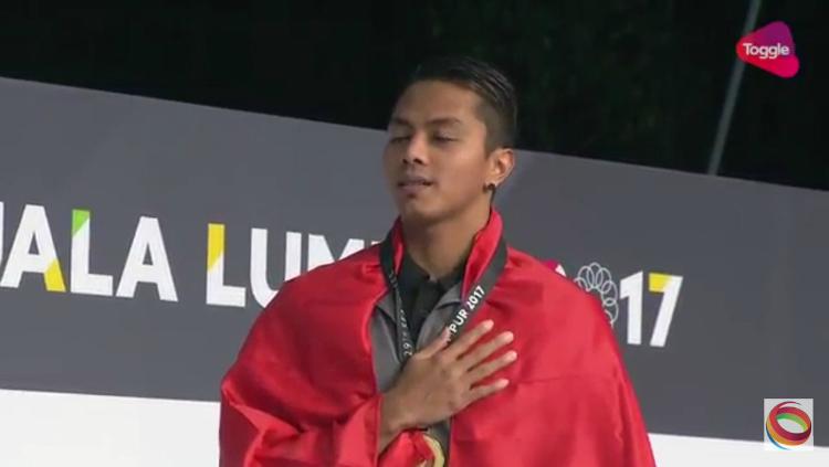 I Gede Siman Sudartawa di podium SEA Games 2017. Copyright: Istimewa