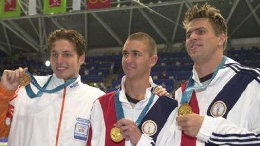 Gary Hall Jr dan Anthony Ervin meraih emas di Olimpiade 2000. Copyright: Rob Schumacher/Arizona Republic