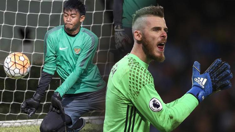 Satria Tama dan David De Gea Copyright: Indosport.com