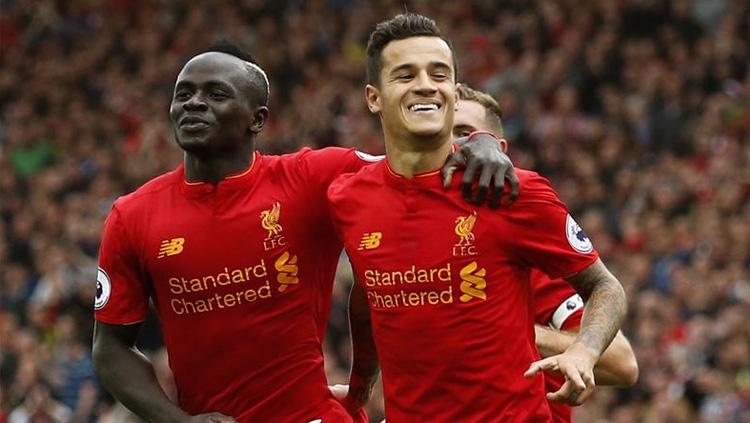 Sadio Mane dan Philippe Coutinho Copyright: Indosport.com