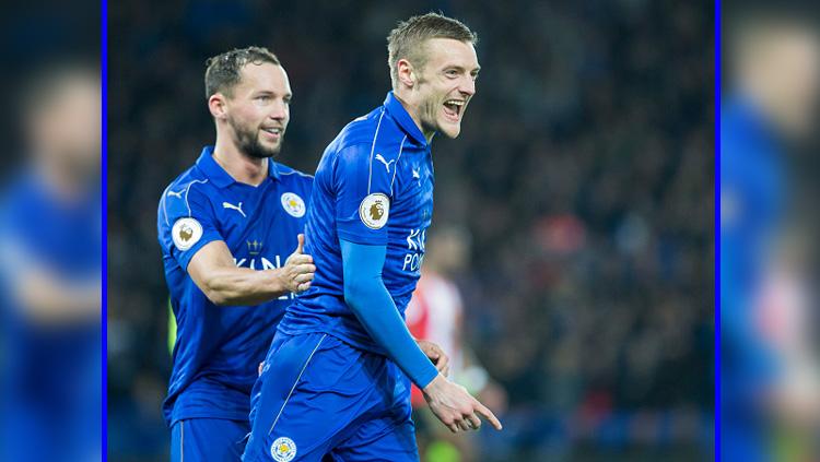 Danny Drinkwater dan Jamie Vardy, dua pemain Leicester City yang diinginkan oleh Chelsea. Copyright: INDOSPORT