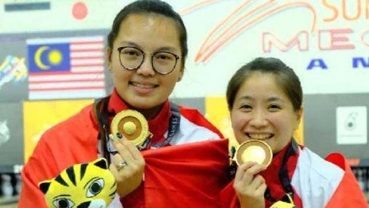 Sharon Limansantoso/Tannya Roumimper berhasil meraih emas dari nomor ganda putri long oil di SEA Games 2017. Copyright: Istimewa