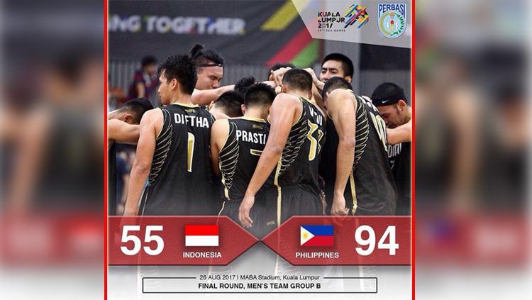 Timnas Basket Indonesia takluk dari Timnas Basket Filipina di final SEA Games 2017. Copyright: Instagram IBL Indonesia