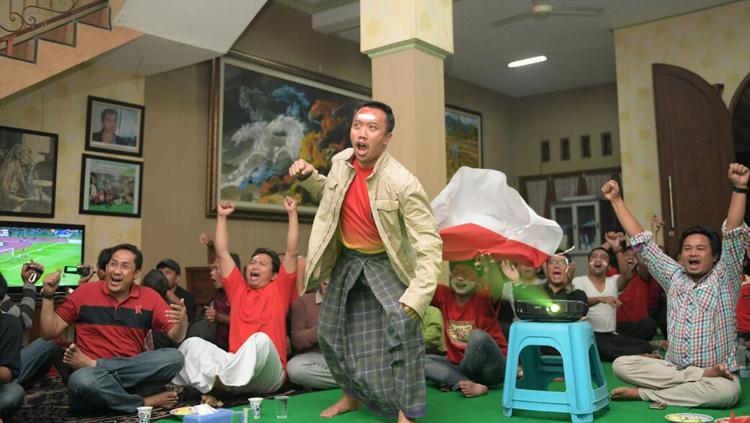 Aksi Imam Nahrawi mendukung Timnas U-22 di SEA Games 2017.