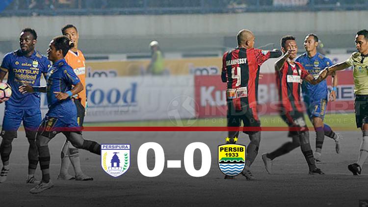 Hasil pertandingan Persipura Jayapura vs Persib Bandung. Copyright: Grafis: Eli Suhaeli/INDOSPORT/simamaung