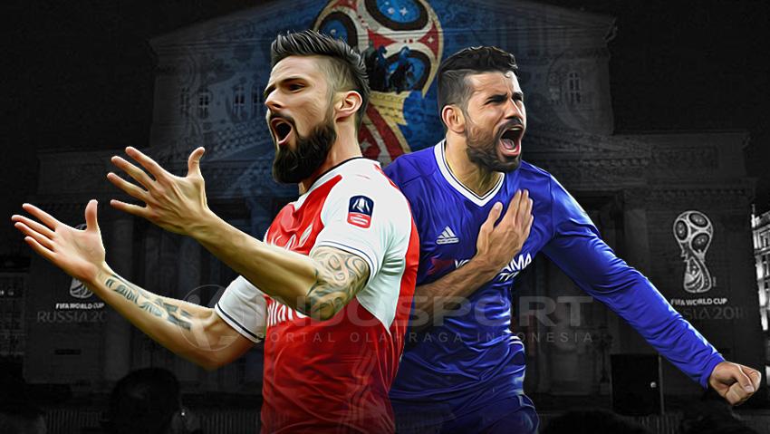 Olivier Giroud dan Diego Costa.