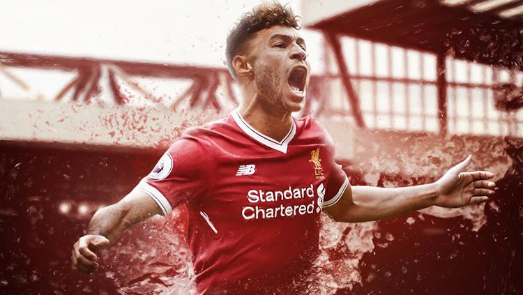 Oxlade Chamberlain saat diperkenalkan Liverpool. Copyright: @LFC