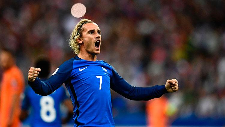 Selebrasi Antoine Griezmann usai membobol gawang Belanda Copyright: Bleacher Report