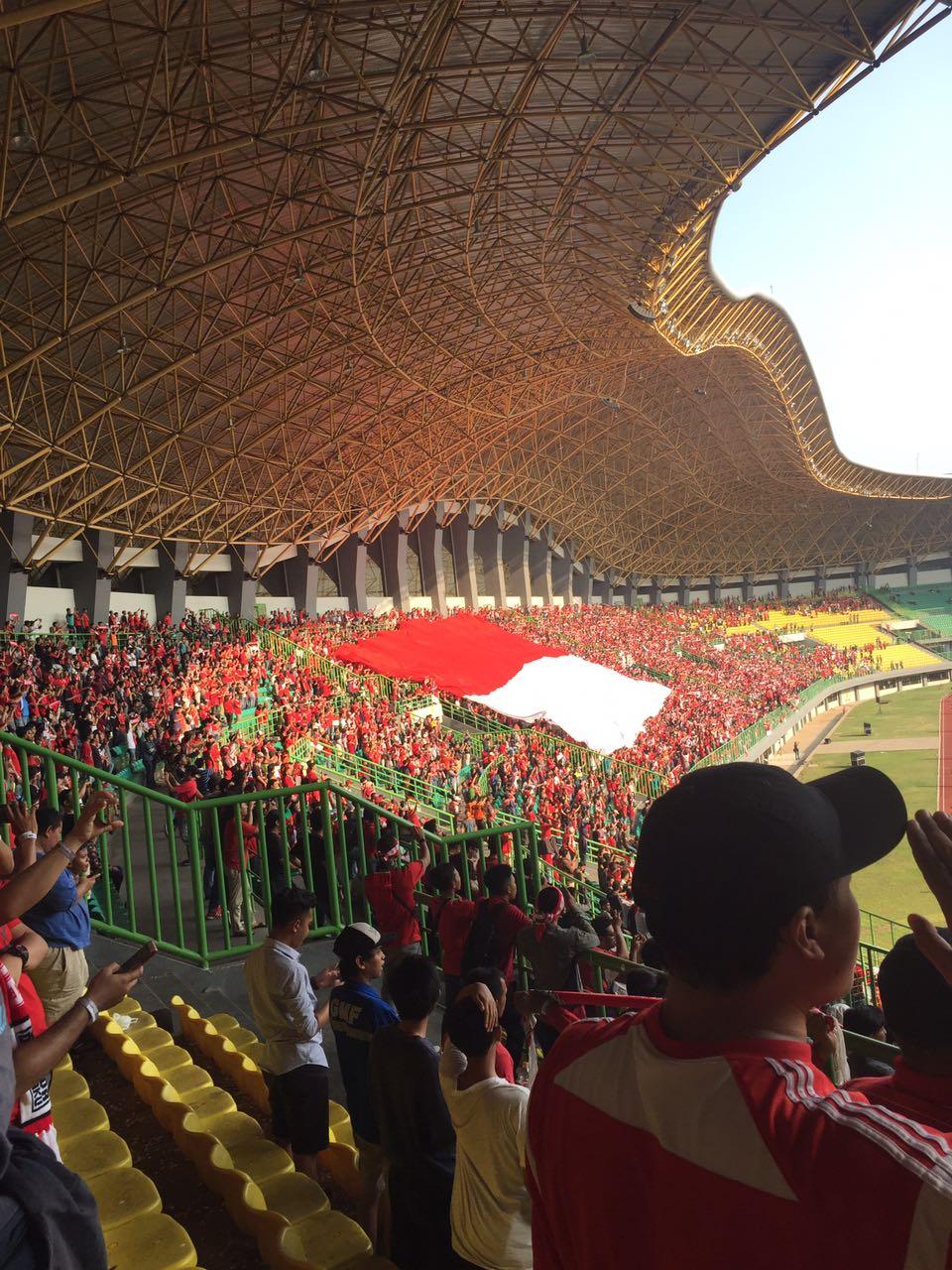 Suasana pertandingan Timnas Indonesia vs Fiji. Copyright: Yulya Indah Sari