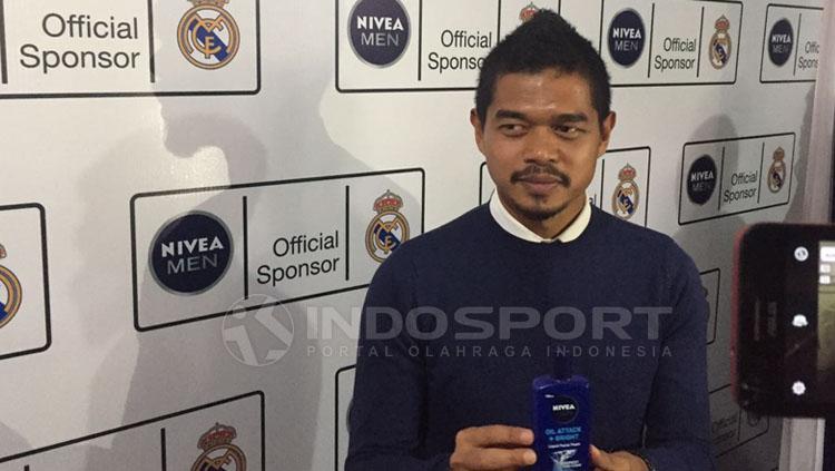 Bambang Pamungkas di acara peluncuran produk Nivea Men Indonesia.