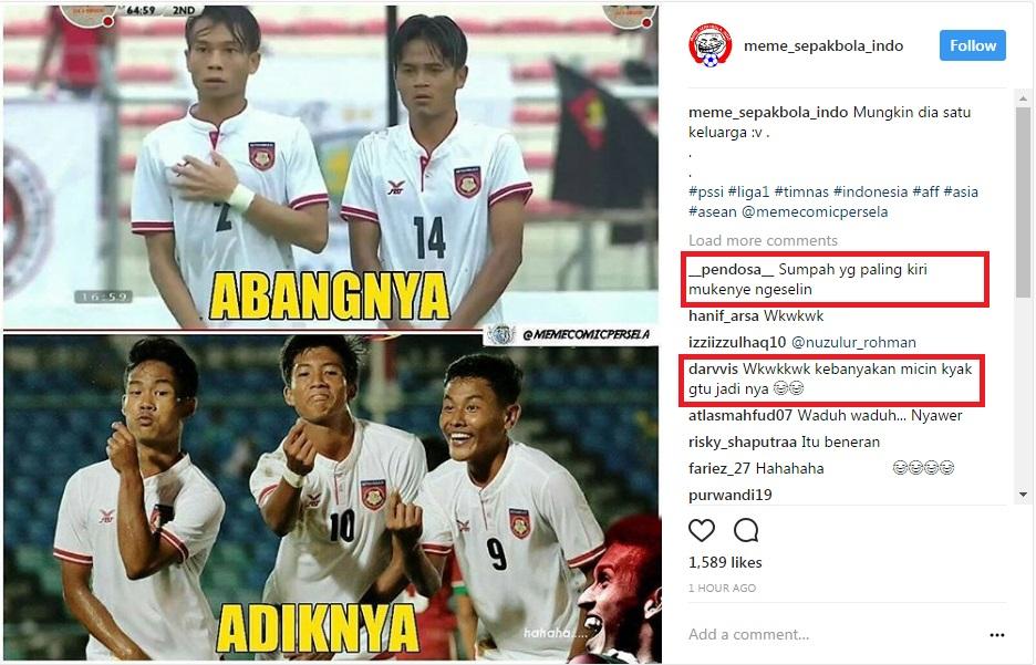 Reaksi atas Selebrasi Ngondek Pemain Myanmar Copyright: Instagram