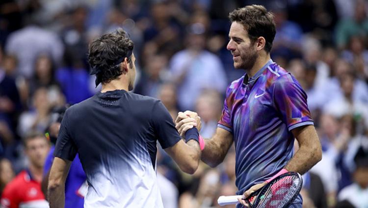 Juan Martin del Potro dan Roger Federe. Copyright: INDOSPORT