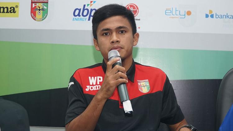 Wiganda Pradika dalam jumpa pers. Copyright: Tim Media Persija