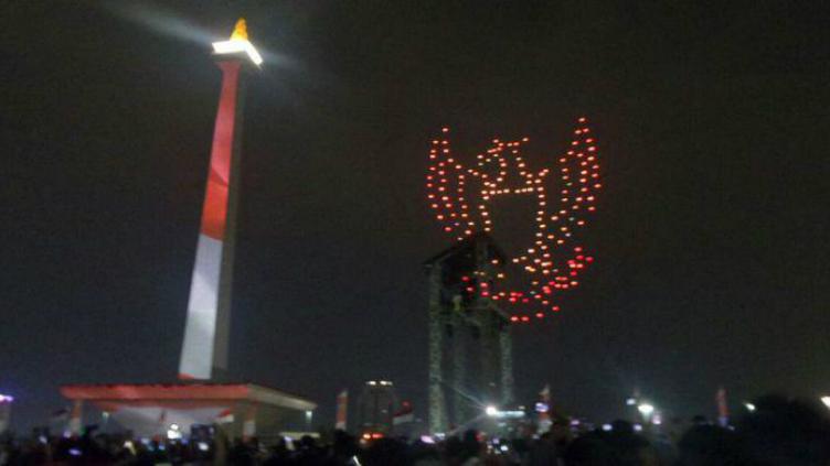 Pembukaan Asian Games di Monas. Copyright: Kompas.com