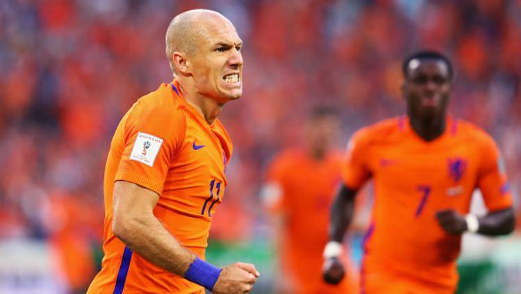 Arjen Robben kala membela Timnas Belanda. Copyright: INDOSPORT