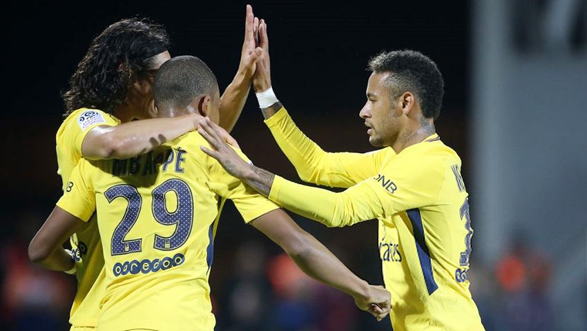 Edinson Cavani, Kylian Mbappe dan Neymar Copyright: Indosport.com