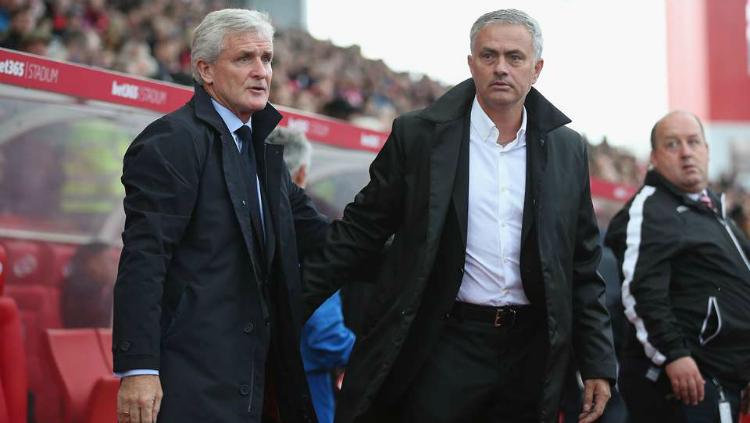 Mark Hughes (kiri) dan Jose Mourinho. Copyright: Give Me Sport