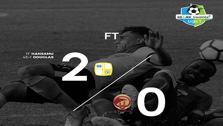 Kemenanga 2-0 berhasil diraih Barito Putera kala menjamu Sriwijaya FC. Copyright: Twitter @Liga1Match