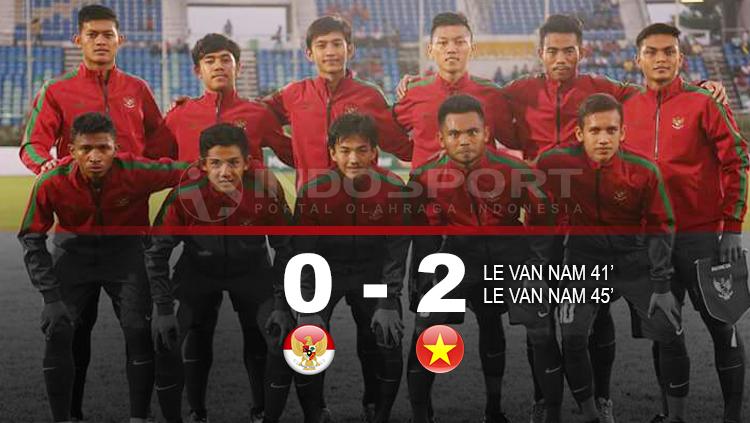 Hasil babak pertama Indonesia vs Vietnam. Copyright: INDOSPORT