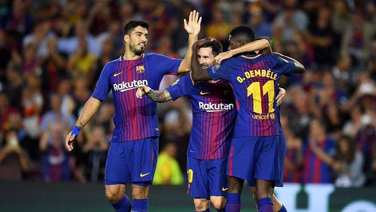 Barcelona berhasil meraih kemenangan 3-0 atas Juventus. Copyright: Twitter @sportingawayday