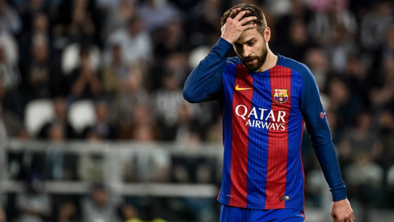 Gerard Pique saat melawan Juventus di babak perempatfinal Liga Champions musim lalu. Copyright: INDOSPORT