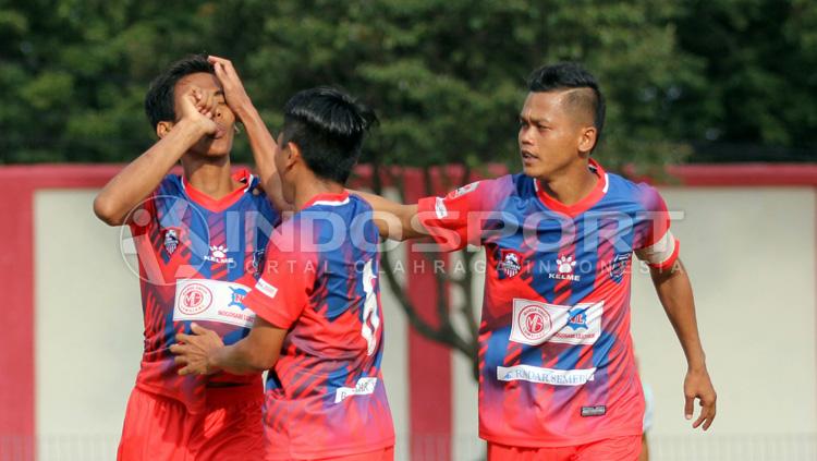 Selebrasi para pemain Persigo Semeru FC. Copyright: Ian Setiawan/INDOSPORT