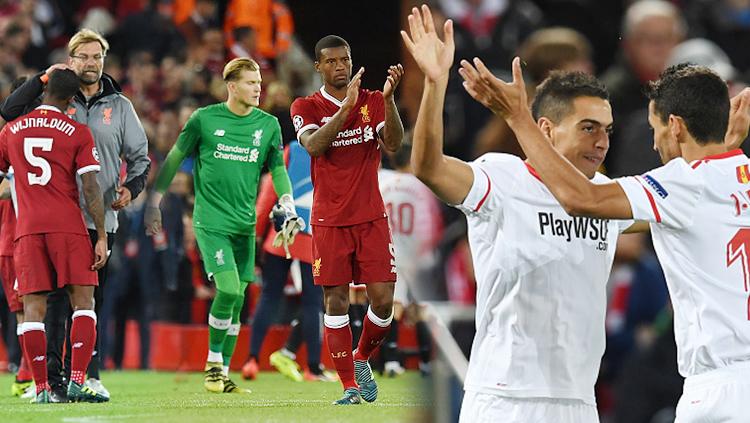 Liverpool ditahan Sevilla dengan skor 2-2 dalam laga Liga Champions Grup E. - INDOSPORT