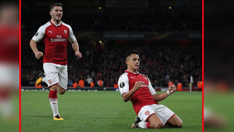 Alexis Sanchez berhasil memberikan kemenangan untuk Arsenal atas FC Koln. Copyright: getty images
