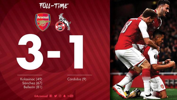 Arsenal vs FC Koln. Copyright: Twitter Arsenal