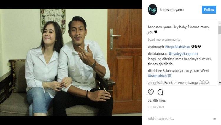 Hansamu Yama dan Pacar Copyright: Instagram