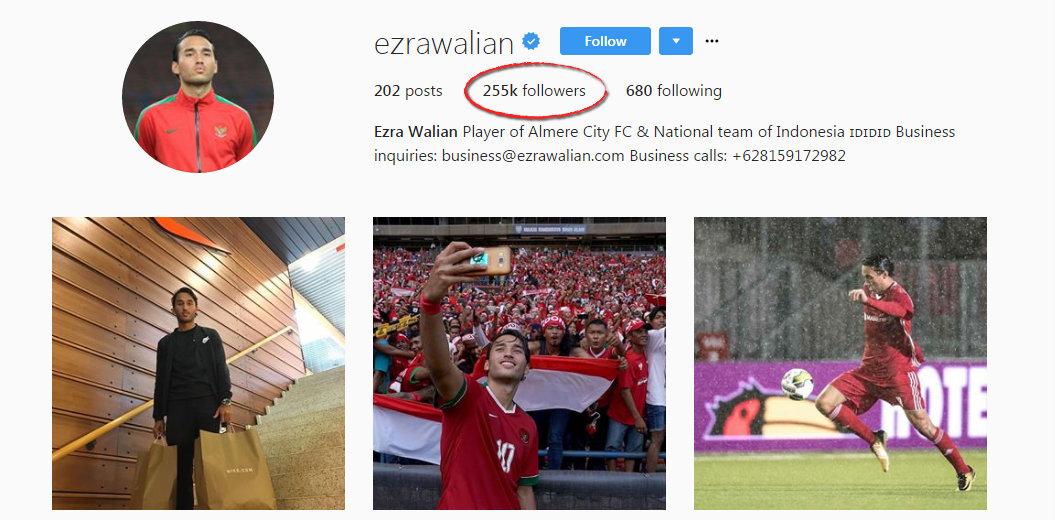 Ezra Walian Copyright: Instagram/Indosport