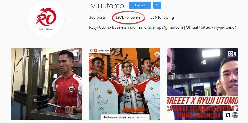 Ryuji Utomo Copyright: Instagram/Indosport