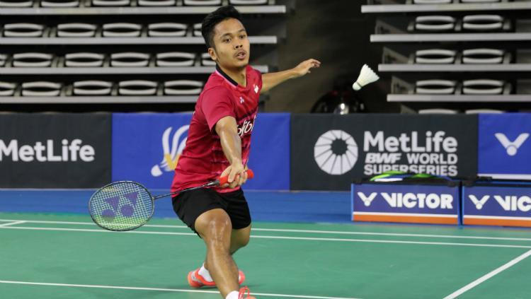 Anthony Sinisuka Ginting di perempatfinal Korea Open 2017. Copyright: Humas PBSI