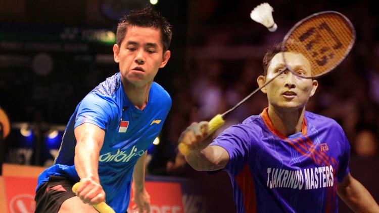 Sony Dwi Kuncoro (kanan) dan Simon Santoso. Copyright: badmintonindonesia