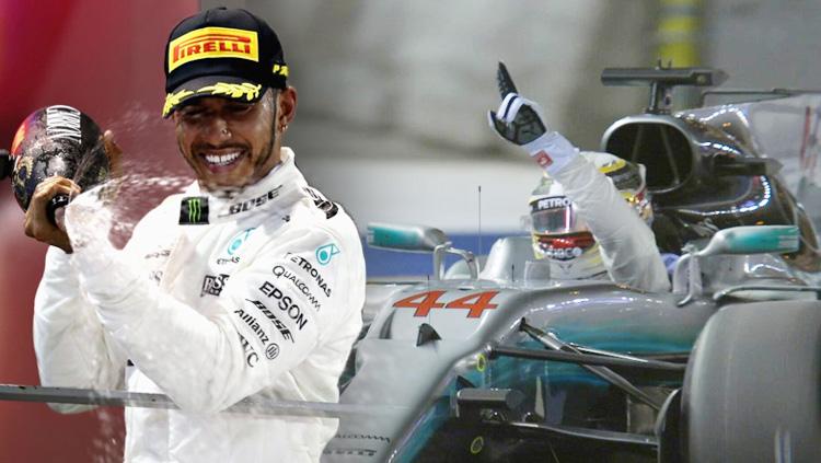 Lewis Hamilton berhasil finish diurutan pertama di GP Singapura. Copyright: Grafis: Eli Suhaeli/INDOSPORT