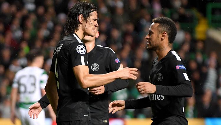 Penyerang Paris Saint-Germain (PSG), Cavani dan Neymar. Copyright: INDOSPORT/Getty Images