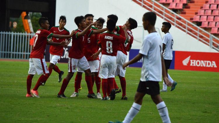 Timnas Indonesia U-16 Merayakan Gol ke Gawang Timor Leste Copyright: PSSI