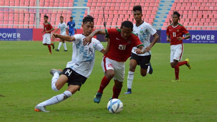 Striker TImnas Indonesia U-16, Amiruddin Bagus Alfikri, saat Melawan Timor Leste Copyright: PSSI