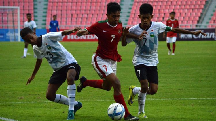 Pemain Depan Timnas Indonesia U-16, Amanar Abdillah, saat Melawan TImor Leste Copyright: PSSI