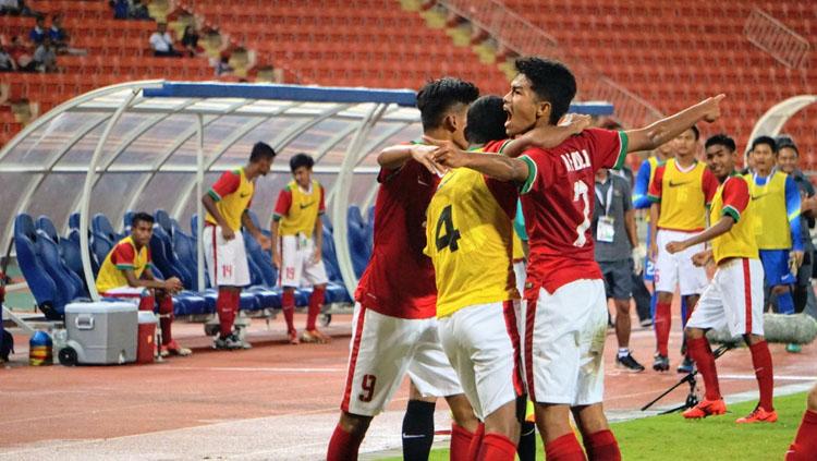 Timnas Indonesia U-16 vs Timnas Thailand U-16. Copyright: PSSI