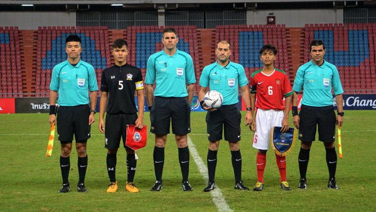 Timnas Indonesia U-16 vs Timnas Thailand U-16. Copyright: PSSI