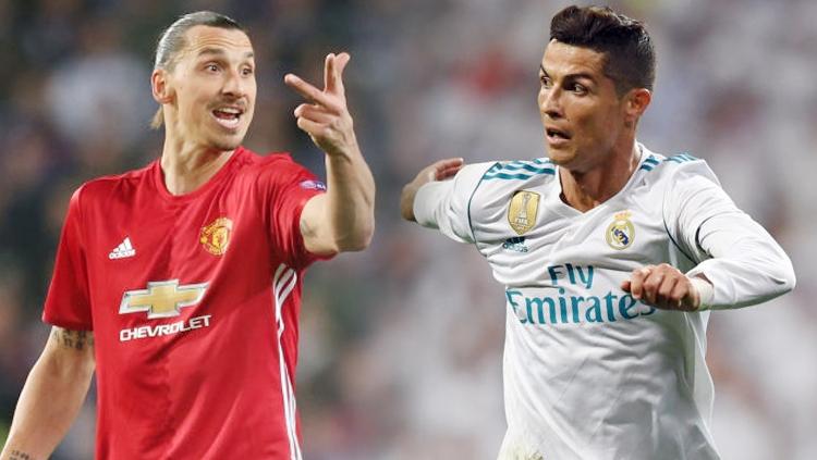 Zlatan Ibrahimovic dan Cristiano Ronaldo. Copyright: getty images