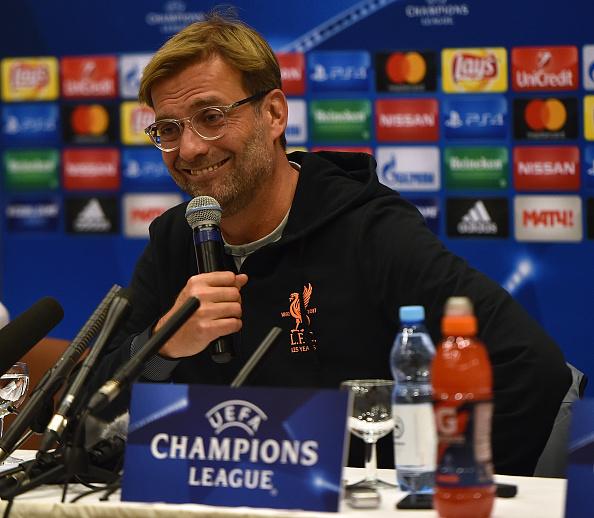 Jurgen Klopp dalam konferensi pers Liga Champions, jelang laga melawan Spartak Moscow. Copyright: INDOSPORT