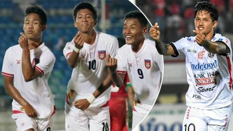 Selebrasi Irfan Bachdim menunjukan finger love. - INDOSPORT