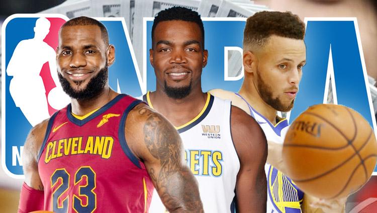 Kiri-kanan: LeBron James, Paul Millsap, dan Stephen Curry. - INDOSPORT