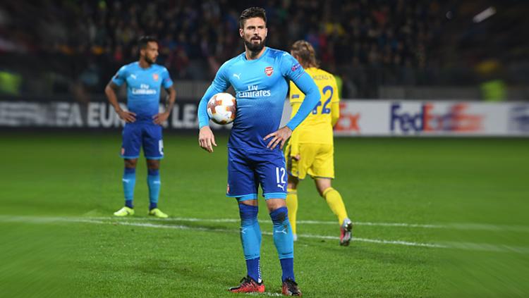 Olivier Giroud saat melawan BATE Borisov pada laga Liga Champions. Copyright: INDOSPORT