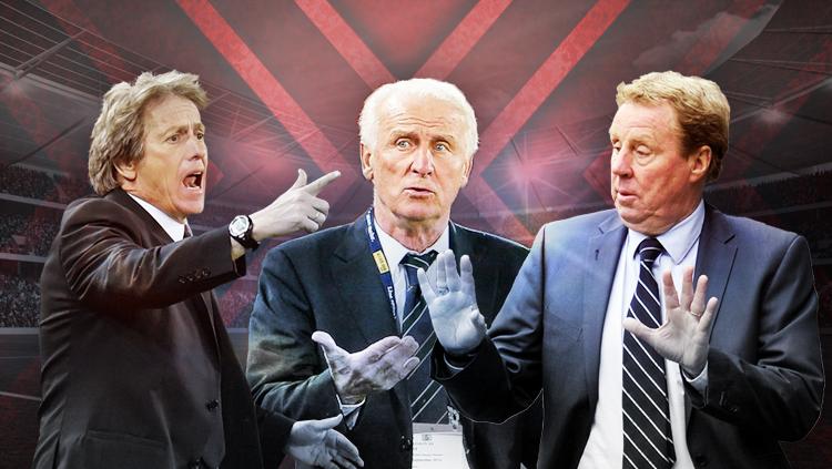 Kiri-kanan: Jorge Jesus png, Giovanni Trapattoni, dan Harry Redknapp.